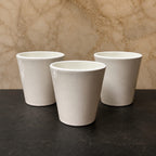 Set de 3 Macetas Blancas Cónicas — Cerámica