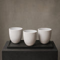 Set de 3 Macetas Blancas Ovaladas — Cerámica