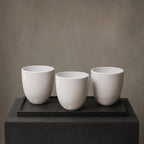 Set de 3 Macetas Blancas Ovaladas — Cerámica